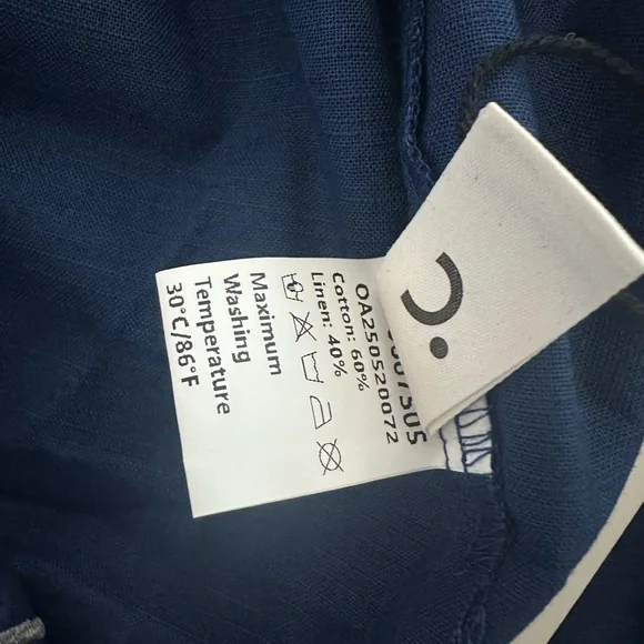 Commense Cotton Linen Blue Sleeveless Cut Out Dress - Picture 6 of 6